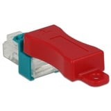 DeLOCK 86425 bloqueador de puerto Llave de bloqueador de puerto RJ-45 Rojo 6 pieza(s), Soporte turquesa, Llave de bloqueador de puerto, RJ-45, Rojo, 6 pieza(s), Bolsa de plástico, 23 mm