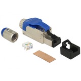 DeLOCK 86487 conector RJ-45 Azul, Plata, Enchufe azul, RJ-45, Azul, Plata, Zinc, Cat8, S/UTP (STP), Cobre