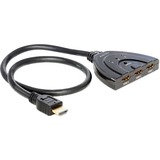 DeLOCK 87619 interruptor de video HDMI, Conmutador HDMI negro, HDMI, Negro, 1024 x 768 (XGA),1600 x 1200 (UXGA),1920 x 1080 (HD 1080),640 x 480 (VGA),800 x 600 (SVGA), 0,6 m
