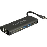 DeLOCK 87721 hub de interfaz USB 3.2 Gen 1 (3.1 Gen 1) Type-A Negro, Estación de acoplamiento antracita, USB 3.2 Gen 1 (3.1 Gen 1) Type-A, HDMI, USB 3.2 Gen 1 (3.1 Gen 1) Type-A, USB 3.2 Gen 1 (3.1 Gen 1) Type-C, MMC, SD, SDHC, SDXC, Negro, 0,15 m, USB