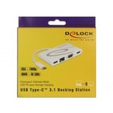 DeLOCK 87731 hub de interfaz USB 3.2 Gen 1 (3.1 Gen 1) Type-C Gris, Blanco, Adaptador blanco, USB 3.2 Gen 1 (3.1 Gen 1) Type-C, HDMI, RJ-45, USB 3.2 Gen 1 (3.1 Gen 1) Type-A, USB 3.2 Gen 1 (3.1 Gen 1) Type-C, VGA, 3840 x 2160 Pixeles, Gris, Blanco, 0,14 m, Ethernet rápido, Gigabit Ethernet