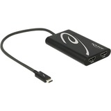 DeLOCK Adaptador Thunderbolt 3 >2x HDMI 4K negro, 27cm