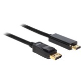 DeLOCK Cable Displayport > HDMI m/m 2m Negro, Adaptador negro, 2 m, Negro, Macho/Macho, Displayport/HDMI