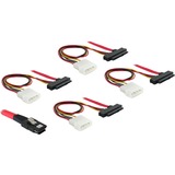 Cable mini SAS 36pin to 4x SAS 29pin cable SCSI Rojo 0,5 m, Adaptador