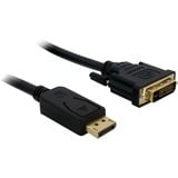 DeLOCK Displayport > DVI 24+1 St/St 2m DVI-D, Adaptador negro, 2 m, Displayport, DVI-D, Macho/Macho