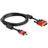 DeLOCK HDMI - DVI Cable 1.8m male / male 1,8 m DVI-D, Adaptador negro, 1,8 m, HDMI, DVI-D, 5,1 Gbit/s, Macho/Macho