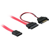 DeLOCK SATA cable, 0.5m cable de SATA 0,5 m Rojo, Adaptador rojo, 0.5m, 0,5 m, Macho/Hembra, Rojo