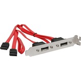 DeLOCK Slotbracket 2x internal SATA > 2x eSATA external cable de SATA 2 x SATA 7-pin, Tapa de ranura eSATA, 2 x SATA 7-pin, Minorista