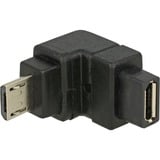 DeLOCK USB2.0Micro-B/USB2.0Micro-B Negro, Adaptador negro, USB 2.0 Micro-B, USB 2.0 Micro-B, Negro