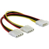 DeLOCK Y-Cable Power > 2x 4pin Molex 0,11 m 0,11 m, Molex (4-pin), Molex (4-pin)