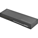 Digitus DS-43303 divisor de video HDMI 2x HDMI, Splitter HDMI HDMI, 2x HDMI, 4096 x 2160 Pixeles, Negro, Metal, DTS-HD,Dolby Digital,Dolby TrueHD