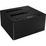 ICY BOX IB-121CL-C31 USB 3.2 Gen 2 (3.1 Gen 2) Type-C Negro, Estación de acoplamiento negro, Unidad de disco duro, SSD, SATA, 2.5,3.5", USB 3.2 Gen 2 (3.1 Gen 2) Type-C, 10 Gbit/s, Negro