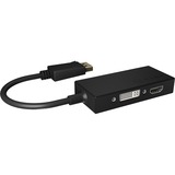 ICY BOX IB-AC1031 DisplayPort DVI-D + VGA (D-Sub) + HDMI Negro, Adaptador negro, DisplayPort, DVI-D + VGA (D-Sub) + HDMI, Macho, Hembra, Derecho, 3840 x 2160 Pixeles