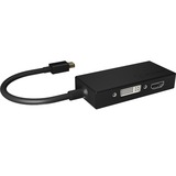 ICY BOX IB-AC1032 Mini DisplayPort DVI-D + VGA (D-Sub) + HDMI Negro, Adaptador negro, Mini DisplayPort, DVI-D + VGA (D-Sub) + HDMI, Macho, Hembra, 3840 x 2160 Pixeles, 1920 x 1080 (HD 1080), 2048 x 1152, 3840 x 2160