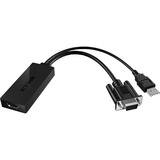 ICY BOX IB-AC512 0,235 m HDMI VGA (D-Sub) + USB Negro, Adaptador negro, 0,235 m, HDMI, VGA (D-Sub) + USB, Hembra, Macho, 1920 x 1080 Pixeles
