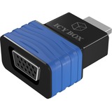 ICY BOX IB-AC516 HDMI VGA Negro, Azul, Adaptador negro/Azul, HDMI, VGA, Negro, Azul