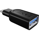 ICY BOX IB-CB003 USB 3.0 Type-C USB 3.0 Type-A Negro, Adaptador negro, USB 3.0 Type-C, USB 3.0 Type-A, Negro