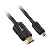 Sharkoon 1.5m, HDMI/Micro HDMI cable HDMI 1,5 m HDMI tipo A (Estándar) HDMI tipo D (Micro) Negro negro, HDMI/Micro HDMI, 1,5 m, HDMI tipo A (Estándar), HDMI tipo D (Micro), 4096 x 2160 Pixeles, 3D, Negro