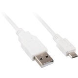 Sharkoon 2m, USB2.0-A/USB2.0 Micro-B cable USB USB A Micro-USB B Blanco blanco, USB2.0-A/USB2.0 Micro-B, 2 m, USB A, Micro-USB B, USB 2.0, Macho/Macho, Blanco