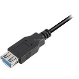 Sharkoon 3m, 2xUSB3.0-A cable USB USB 3.2 Gen 1 (3.1 Gen 1) USB A Negro, Cable alargador negro, 2xUSB3.0-A, 3 m, USB A, USB A, USB 3.2 Gen 1 (3.1 Gen 1), Macho/Hembra, Negro