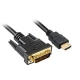 Sharkoon 4044951015221 adaptador de cable de vídeo 3 m HDMI DVI-D Negro negro, 3 m, HDMI, DVI-D, Oro, 1920 x 1200 Pixeles, Negro