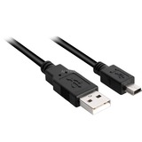 Sharkoon 4044951015566 cable USB 1 m USB 2.0 USB A Mini-USB B Negro negro, 1 m, USB A, Mini-USB B, USB 2.0, Macho/Macho, Negro