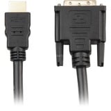 Sharkoon 5m, HDMI/DVI-D Negro, Cable negro, HDMI/DVI-D, 5 m, HDMI, DVI-D, Macho, Macho, 1920 x 1080 Pixeles