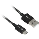 Sharkoon Cable USB 2.0, conector USB-A > conector Micro-USB negro/Gris