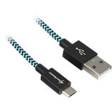Sharkoon Cable USB 2.0, conector USB-A > conector Micro-USB negro/Celeste