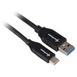 Sharkoon Cable USB 3.2 Gen 2, conector USB-A > conector USB-C negro