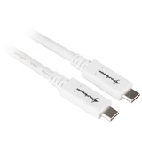 Sharkoon Cable USB 3.2 Gen 2, conector USB-C > conector USB-C blanco