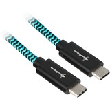 Sharkoon Cable USB 3.2 Gen 2, conector USB-C > conector USB-C negro/Celeste