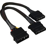 Sharkoon Cable de alimentación en Y 4Pin 5,25" > 2x 4Pin 5,25", Cable Y negro