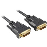 Sharkoon DVI-D/DVI-D (18+1) 2m cable DVI Negro negro, 2 m, DVI-D, DVI-D, Macho, Macho, Negro