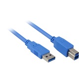 Sharkoon USB 3.0 A-B cable USB 2 m USB A USB B Azul azul, 2 m, USB A, USB B, 5000 Mbit/s, Azul