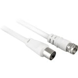 goobay 11830 cable coaxial 3C-2V 2,5 m Tipo F Blanco blanco, 2,5 m, 3C-2V, Tipo F, Coaxial, Blanco