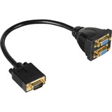 goobay 1 x SVGA / 2 x SVGA cable VGA VGA (D-Sub) 2 x VGA (D-Sub) Negro, Cable Y negro, VGA (D-Sub), 2 x VGA (D-Sub), Macho, Hembra, Negro