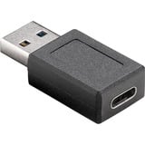 goobay 45400 cambiador de género para cable USB C USB A Negro, Adaptador negro, USB C, USB A, Negro