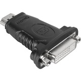 goobay 68098 cambiador de género para cable HDMI DVI-D Negro, Adaptador negro, HDMI, DVI-D, Negro