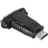 goobay 68098 cambiador de género para cable HDMI DVI-D Negro, Adaptador negro, HDMI, DVI-D, Negro