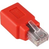 goobay 68912 cambiador de género para cable RJ-45 Rojo, Adaptador rojo, RJ-45, RJ-45, Rojo
