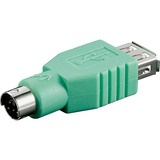 goobay 68919 cambiador de género para cable USB Type-A PS/2 Verde, Adaptador verde, USB Type-A, PS/2, Verde