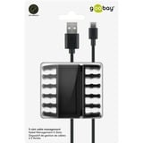 goobay 70433 organizador de cables Escritorio Soporte para cables Negro 2 pieza(s), Guía para cable negro, Soporte para cables, Escritorio, Negro