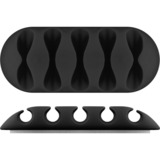 goobay 70683 organizador de cables Escritorio/pared Clip para cable Negro 5 pieza(s), Guía para cable negro, Clip para cable, Escritorio/pared, Negro