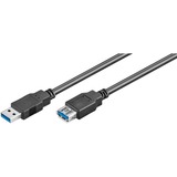 goobay 93999 cable USB 3 m Negro, Cable alargador negro, 3 m, Macho/Hembra, Negro