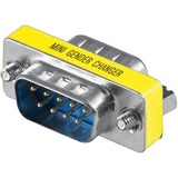 goobay CAK ADAP D-SUB9 M/M gender changer 9 pin, Adaptador amarillo, 9 pin, 9 pin