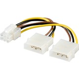 goobay PI1919 cable de alimentación interna negro/Amarillo, Molex (4-pin), PCI-E (6-pin), Macho, Hembra, Derecho, Derecho