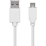 goobay USB 2.0 A/micro-B 0.6m cable USB 0,6 m USB A Micro-USB B Blanco blanco, 0,6 m, USB A, Micro-USB B, USB 2.0, Macho/Macho, Blanco