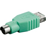 goobay USB ADAP A-F/PS2-M USB A F PS2 M Verde, Adaptador verde, USB A F, PS2 M, Verde