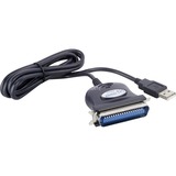 goobay USB / parallel converter cable de impresora Negro, Adaptador negro, USB A, Centronics 36, Negro